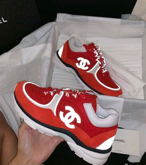 pink and red chanel sneakers|how much are Chanel sneakers.